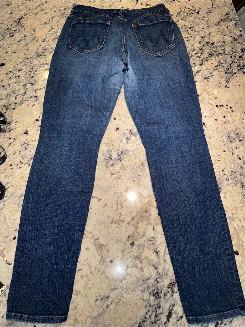 Mother Women's Skinny Jeans in Dark Blue Denim-High Waisted Looker
